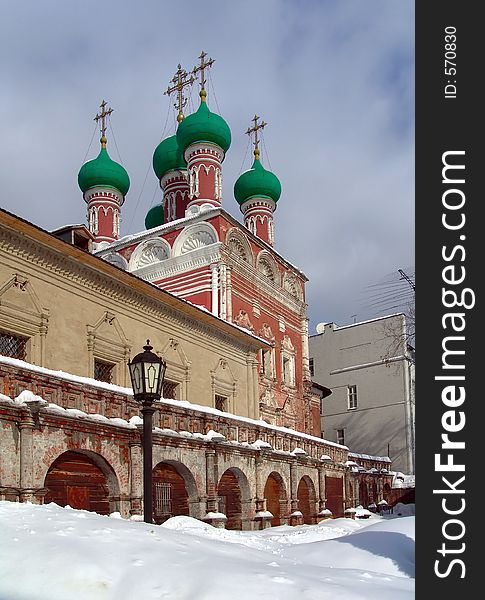 A court yard of the Is high-Peter monastery created in 16 century. A monument of history and culture. An architectural ensemble. The photo is made in Moscow (Russia). Original date/time: 2006:03:06. A court yard of the Is high-Peter monastery created in 16 century. A monument of history and culture. An architectural ensemble. The photo is made in Moscow (Russia). Original date/time: 2006:03:06.