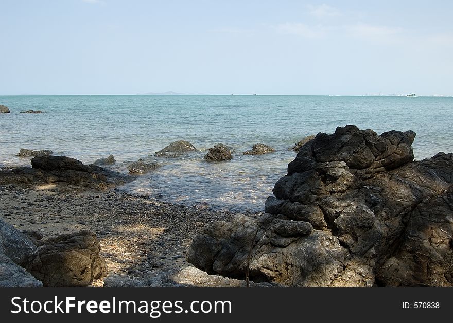 Beach with big stones