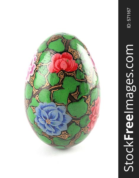 Painted hens egg with floral/garden pattern. Painted hens egg with floral/garden pattern.