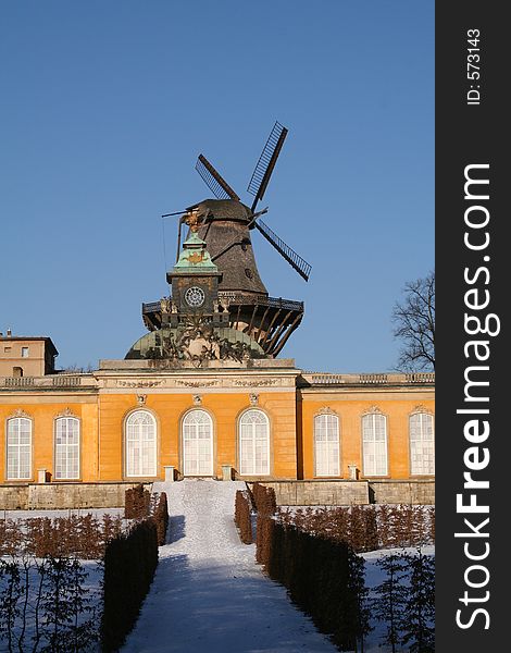 Historical windmill in the garden of Sanssouci