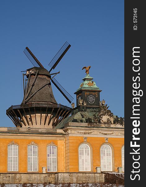 Historical windmill in the garden of Sanssouci
