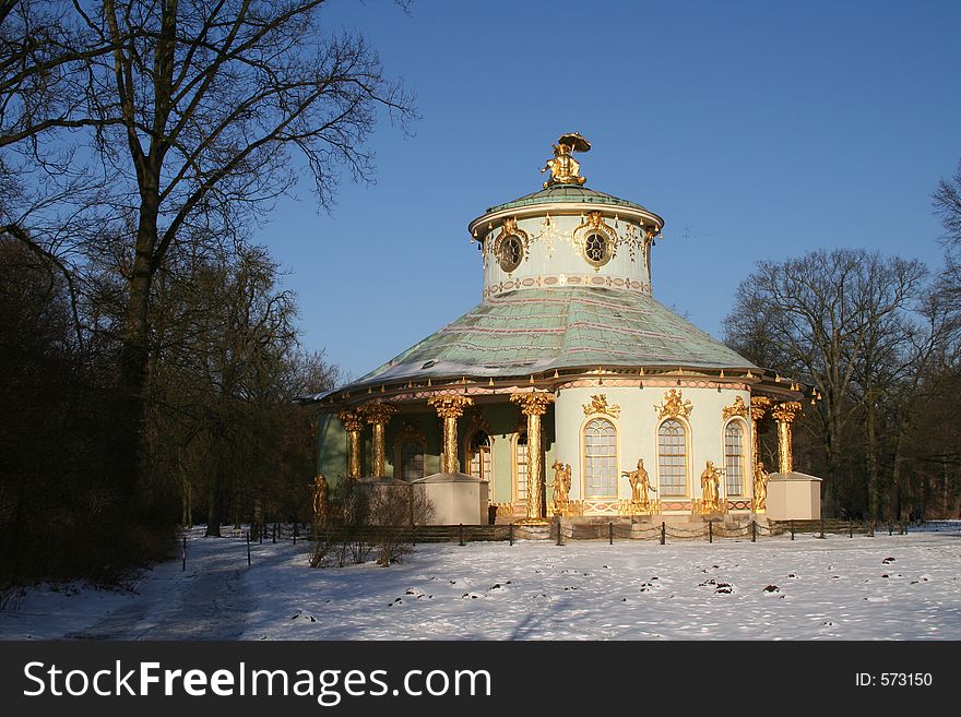The Chinese Tea House in the garden of Sanssouci in Potsdam