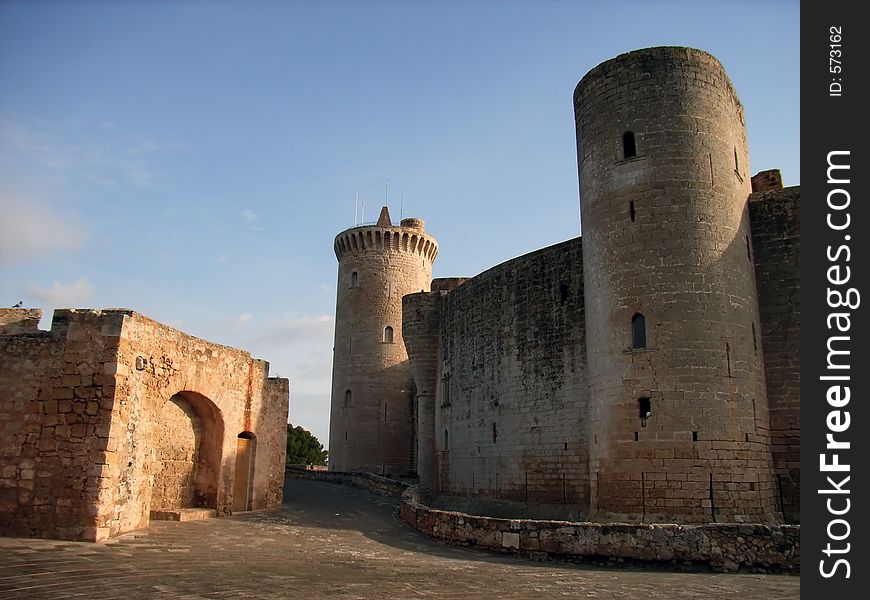 Another view of the Bellver Castle in Majorca (Balearic Islands). Inside the first wall protection. Another view of the Bellver Castle in Majorca (Balearic Islands). Inside the first wall protection.