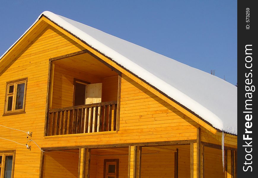 Winter house with the balcony