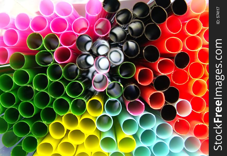 Colorful assortment of drinking straws, macro shot. Colorful assortment of drinking straws, macro shot