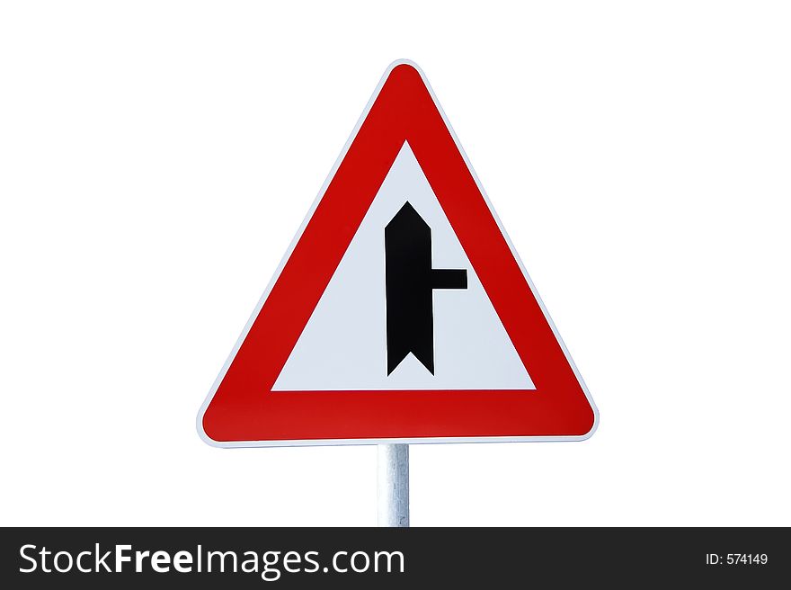 Road sign isolated on white