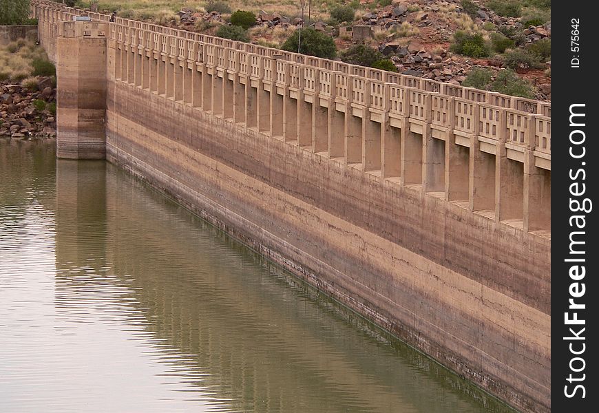 Water side of dam wall