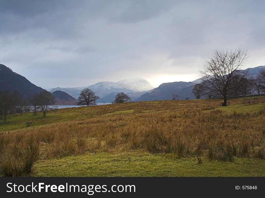 Ullswater in the Lake District National Park, in Cumbria, England.