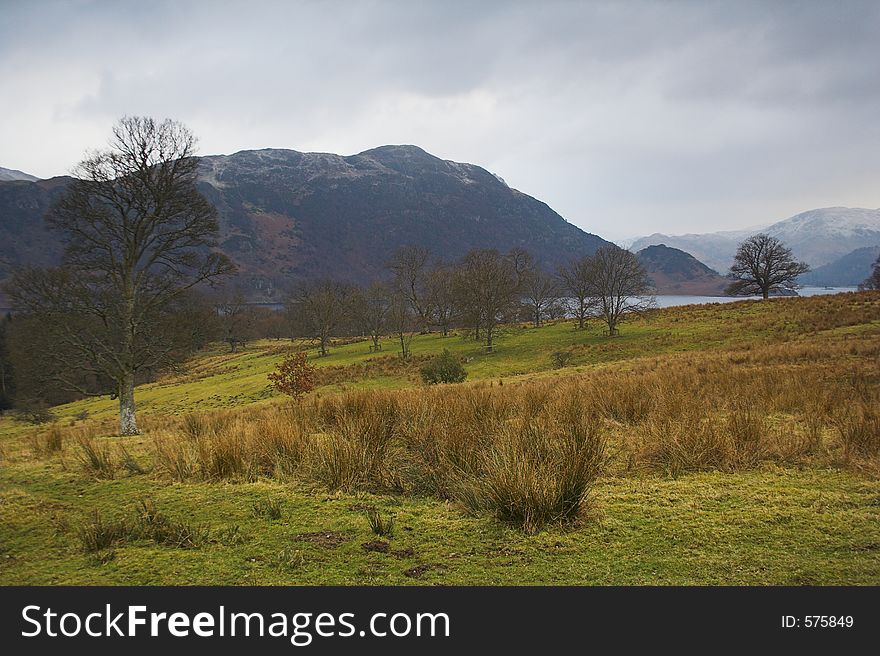 Ullswater in the Lake District National Park, in Cumbria, England.