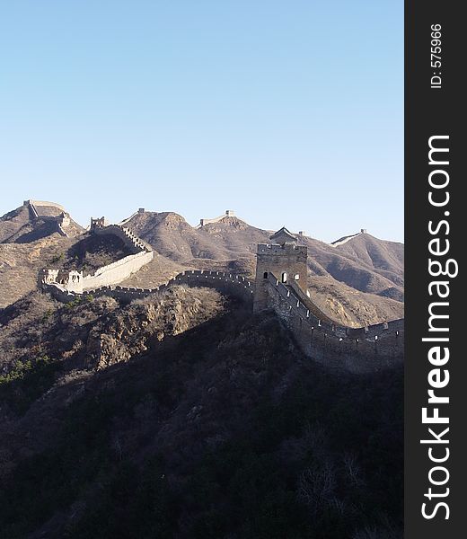 The Great Wall of China, snaking into the distance