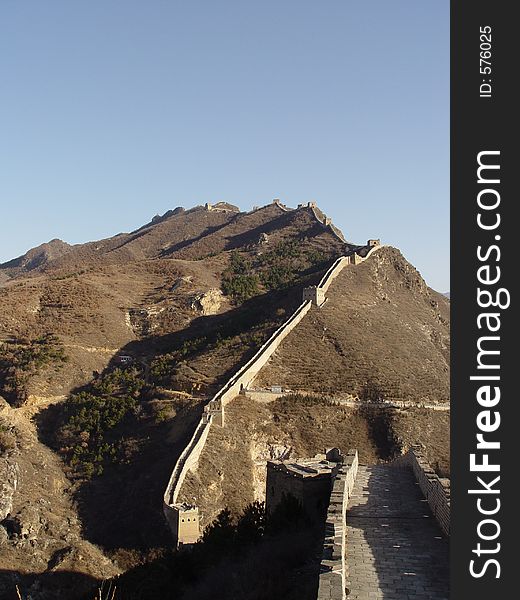 The Great Wall of China, zigzaging the landscape