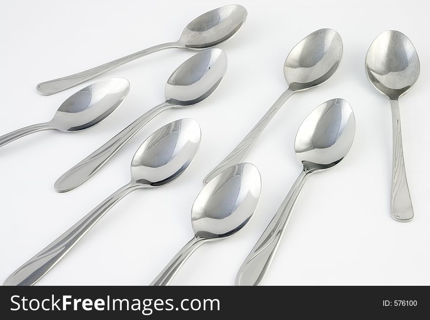 Spoons, over white background