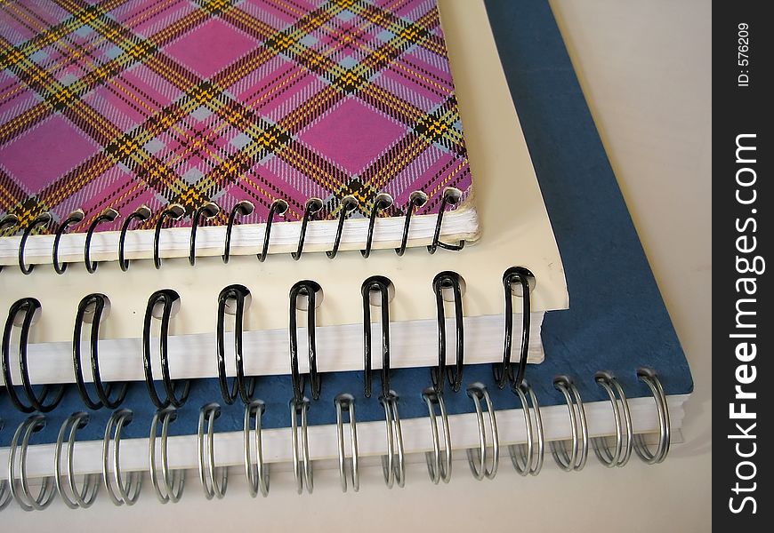 Notebooks with a spiral.