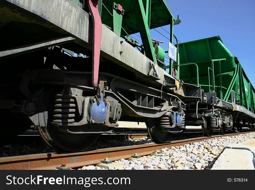 Lower view angle of a freight train