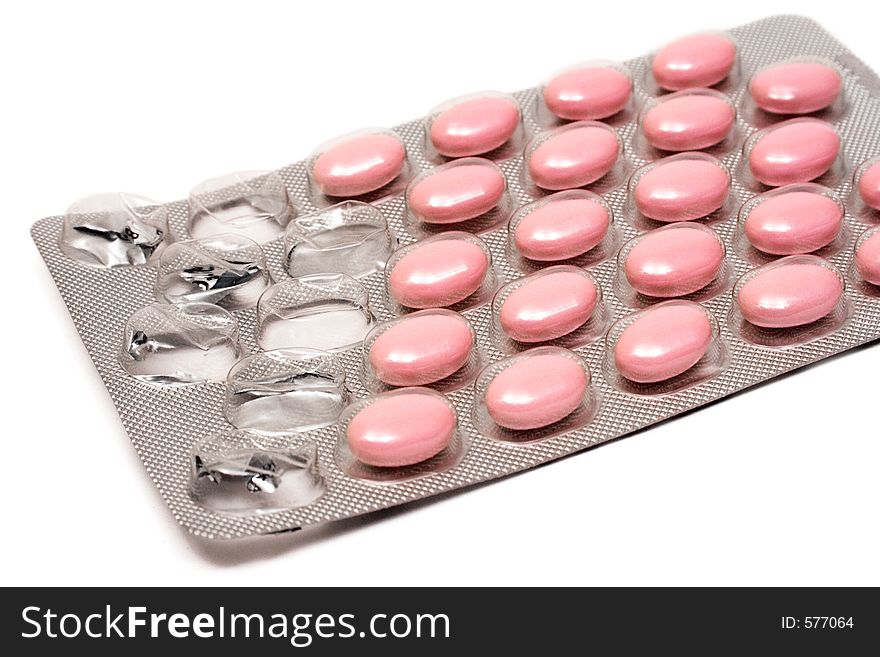 Pack of pink pills.