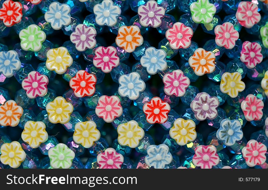 Colorful plastic flowers