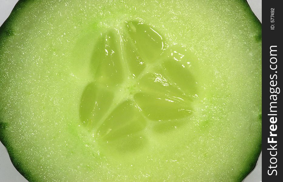 fresh Cucumber slice cross section