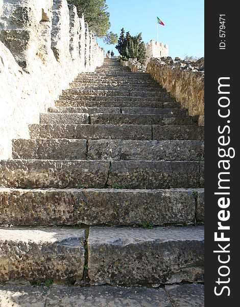 Stairs in Lisbon Castle, Portugal. Stairs in Lisbon Castle, Portugal