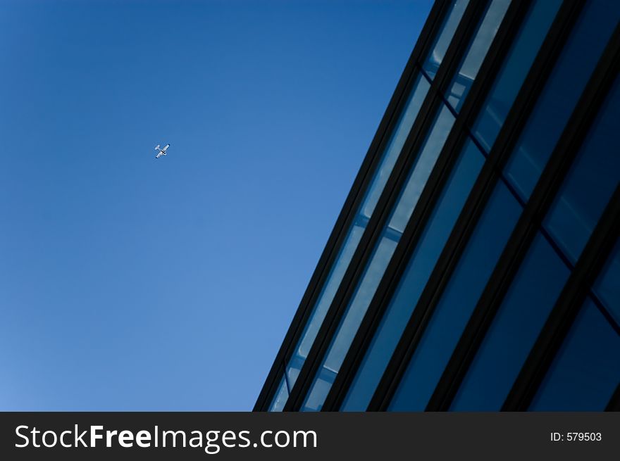Plane flying on a clear sky