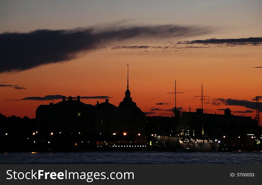 Night landscape in Saint-Petersburg