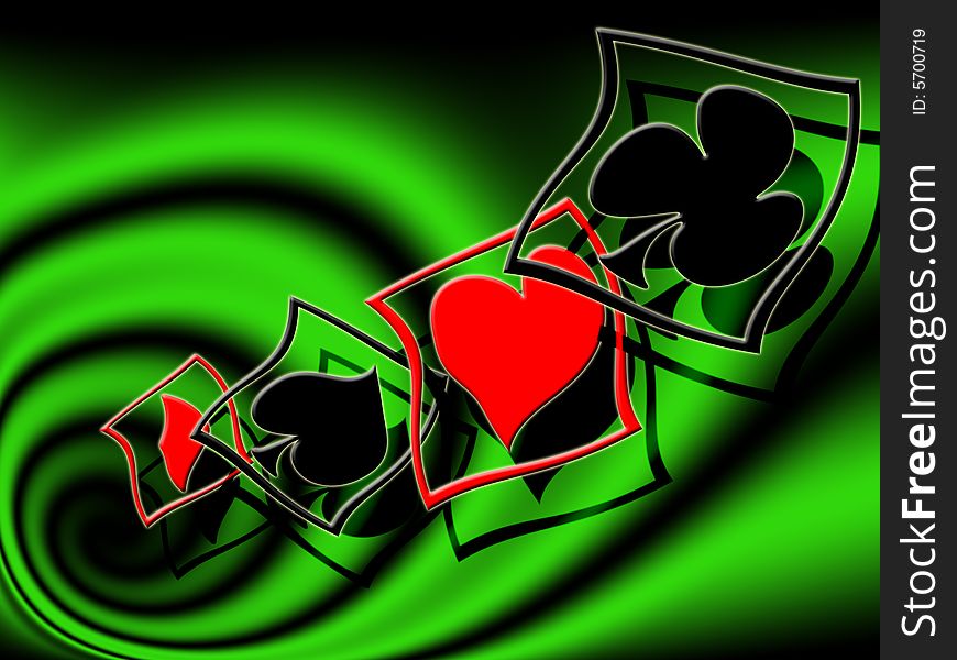Shapes of playing cards suits abstract background