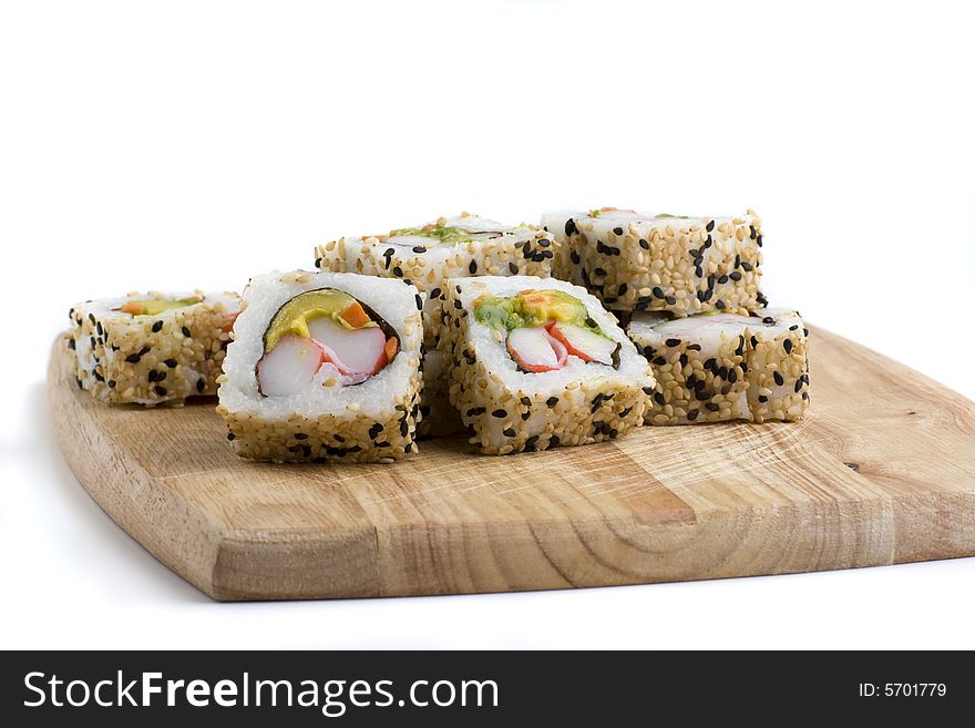 Bread-board With Sushi Slices