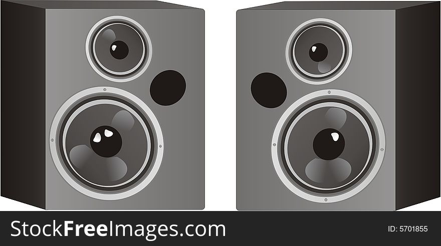 Two big loudspeakers -  illustration