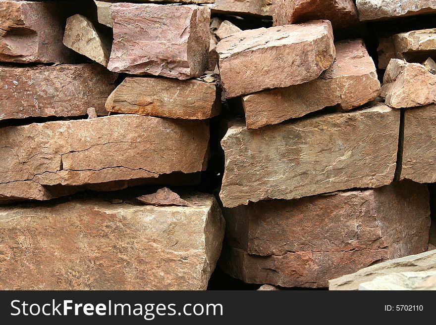 Heap of flat stone for building and sidewalks. Heap of flat stone for building and sidewalks