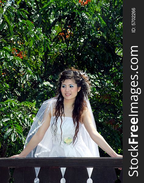 Pretty asian girl image at the rural background