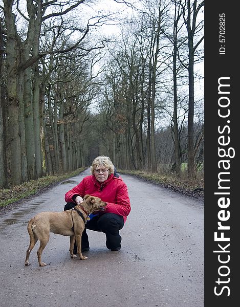 Elderly Female With Her Dog