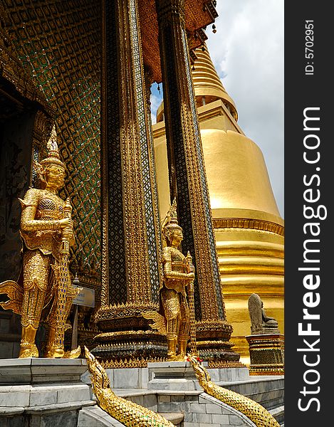 Statues of demons in Bangkok Royal Palace