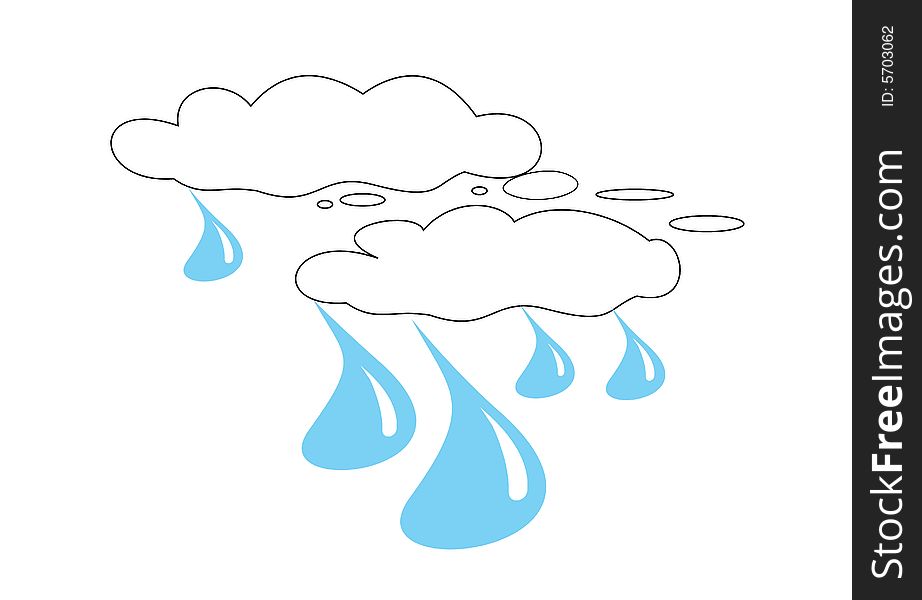 Vector illustration of rainy clouds