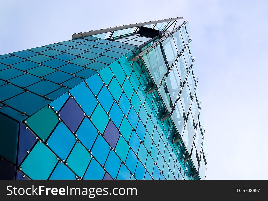 Abstract architecture view. Glass, plastic and metal constructions.