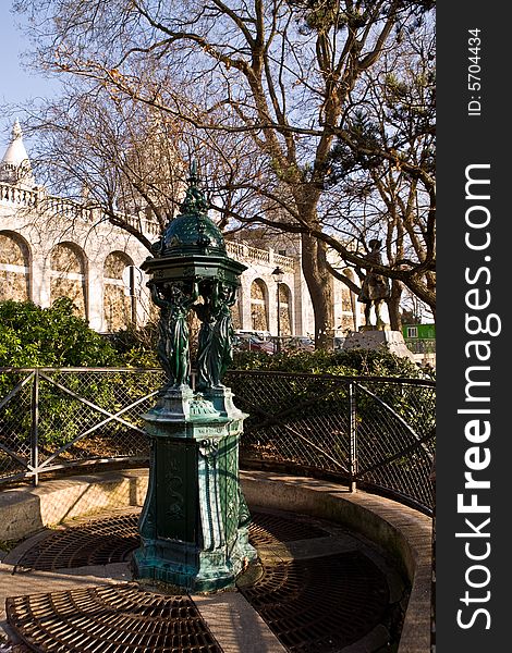 Fountain on hill Montmartre