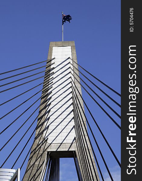 Anzac Bridge, Sydney, Australia: ANZAC Bridge is the longest cable-stayed bridge in Australia, and amongst the longest in the world.