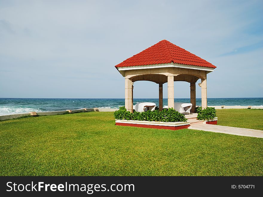 Gazebo and ocean