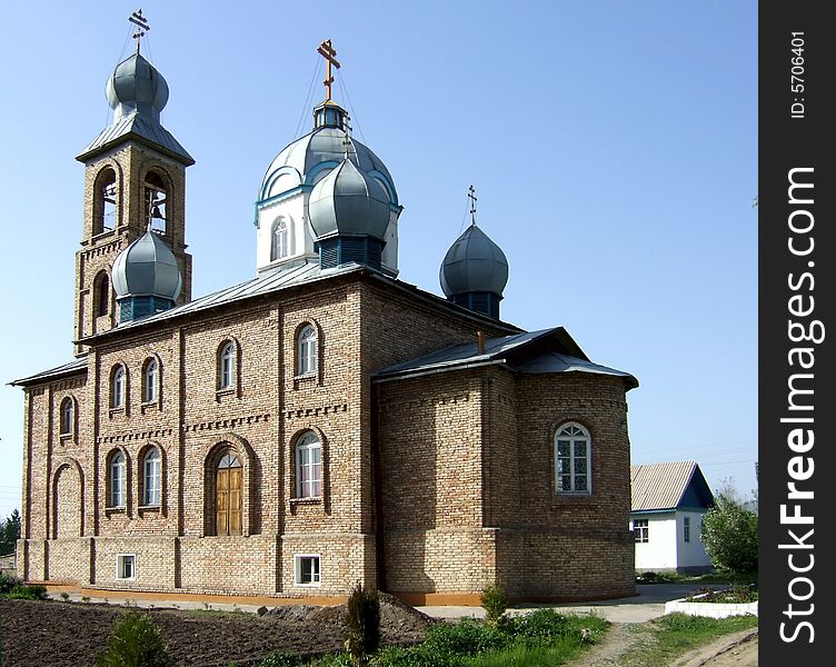 Reconstructed old orthodox church in Kazakhstan