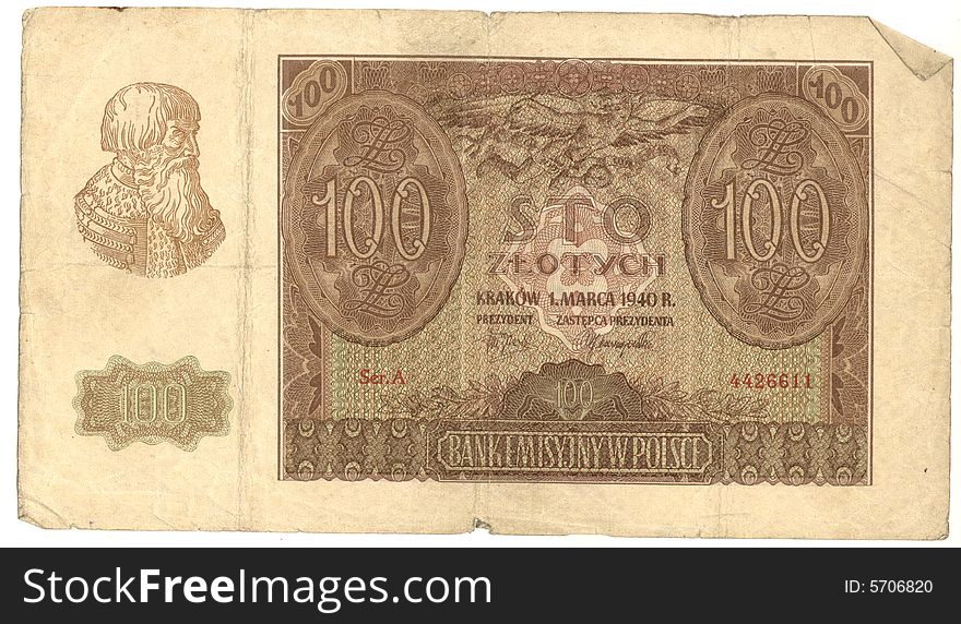 Very Old Polish Banknote