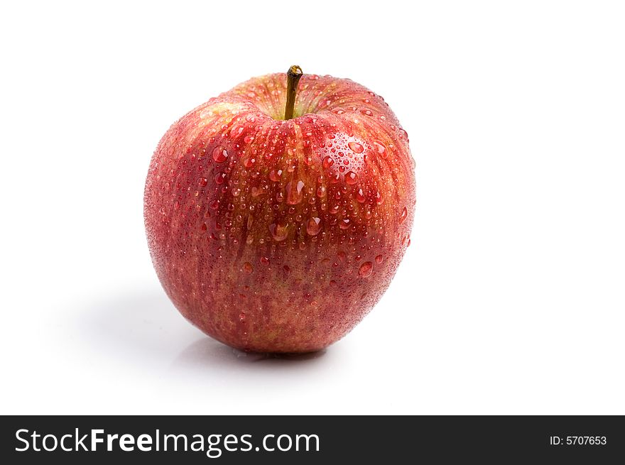 Red apple. Photo on a white background.