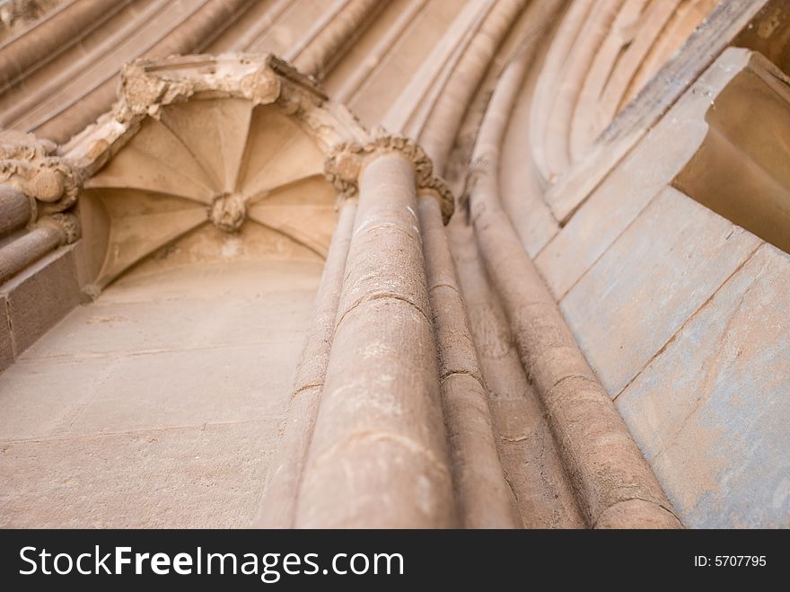 Cathedral church in gothic style from sandstone