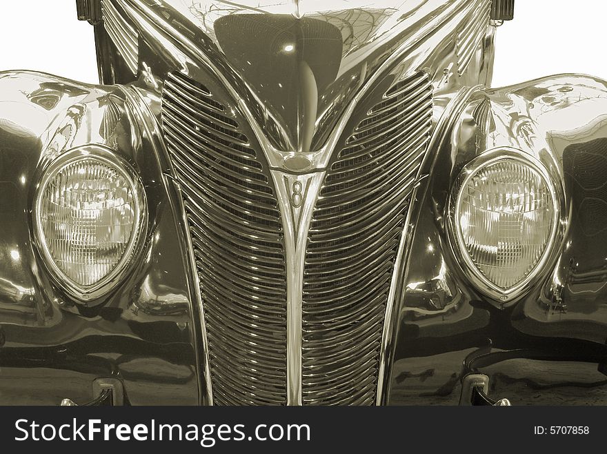 The antiquarian car isolated over white with clipping path. The antiquarian car isolated over white with clipping path.
