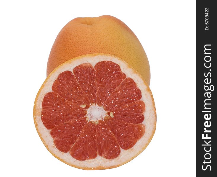 Orange freshness grapefruit isolated on white background