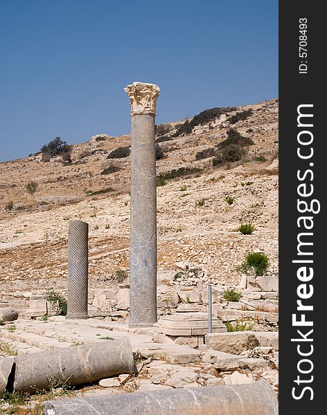 Antiquities ruins of column in ancient cyprus. Antiquities ruins of column in ancient cyprus