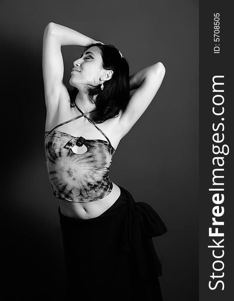 Portrait of young woman in contemporary dance pose. Portrait of young woman in contemporary dance pose