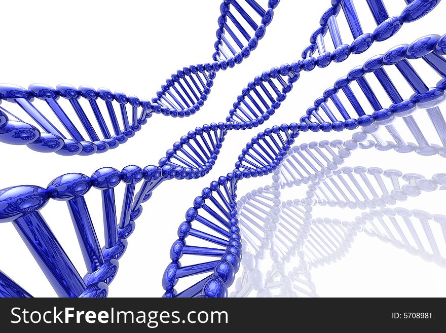 Render of DNA isolated in white background