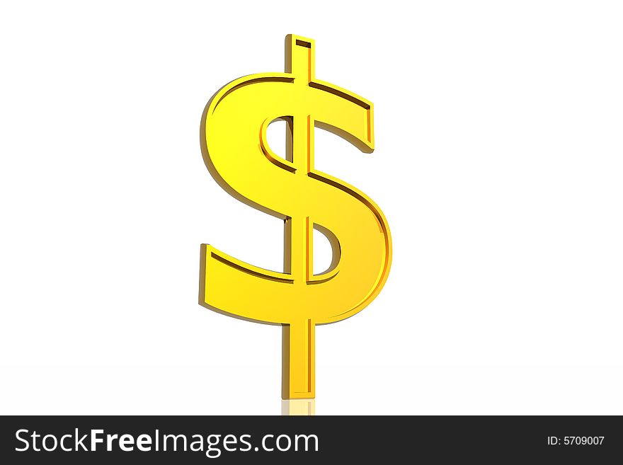 Dollar symbol isolated in white background