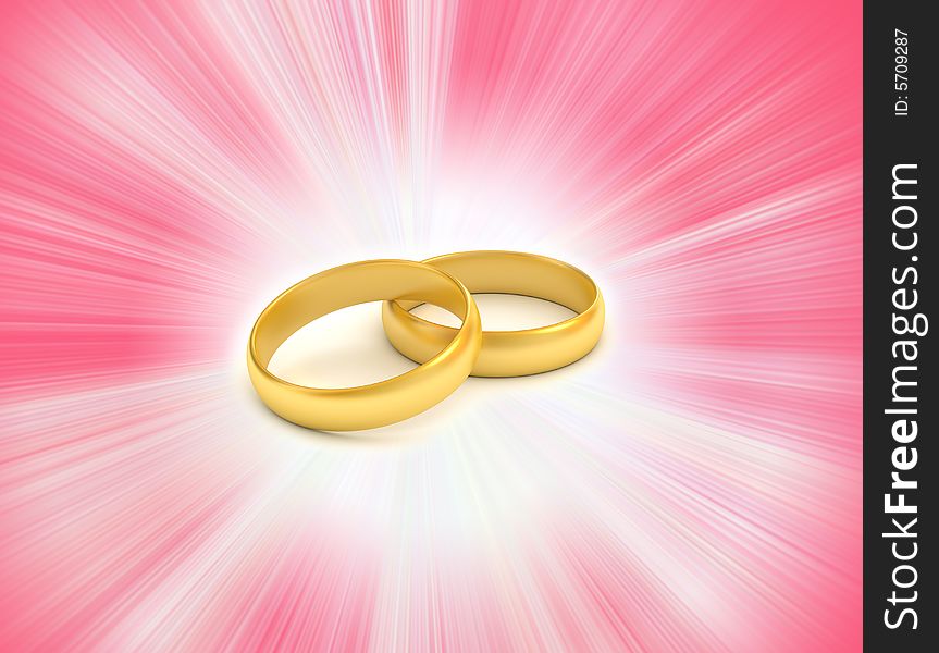 Rings  isolated in red background. Rings  isolated in red background