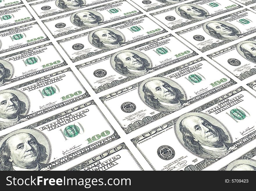 Money background isolated in white background