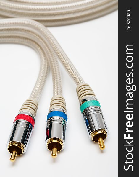 Component video cable with a gold covering