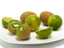 Fresh Green Fruits Plate Royalty Free Stock Photos Fresh Green Fruits Plate Royalty Free Stock Photos